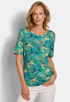 DRUCKS MIT U-BOOT-AUSSCHNITT - T-Shirt print - sage/blue patterned