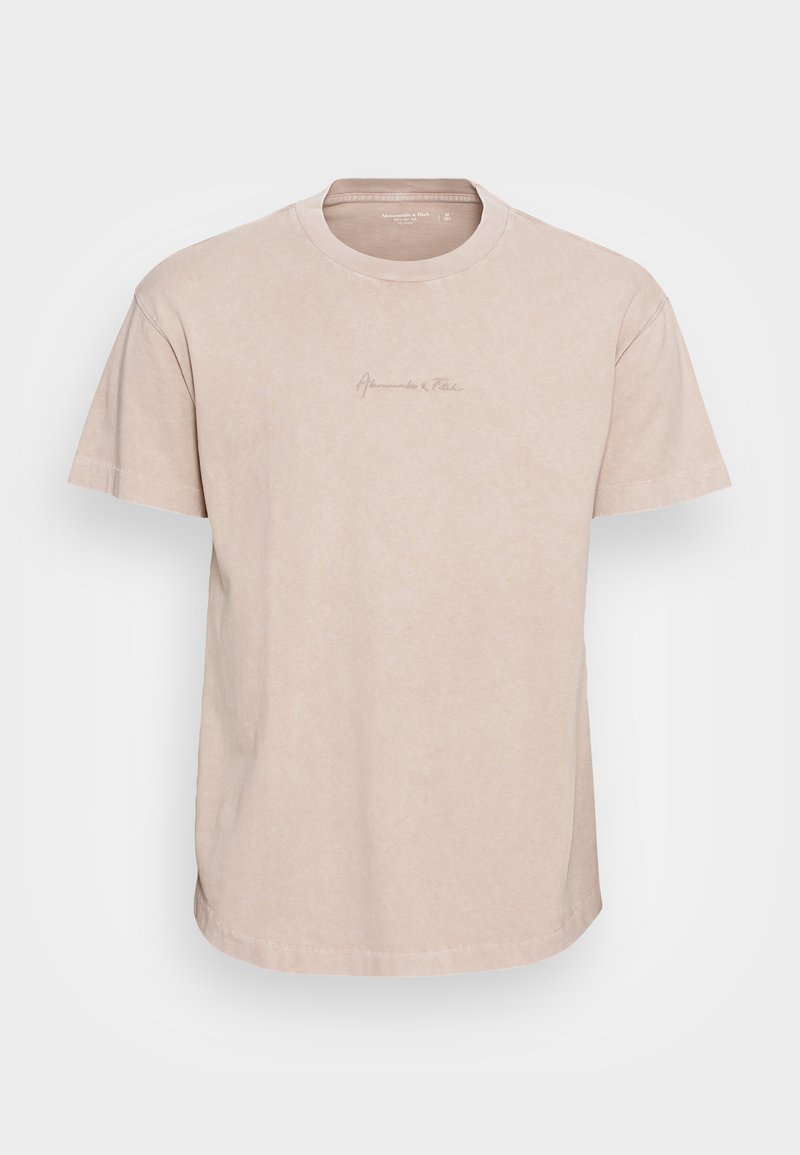 Herren T-Shirts basic | Abercrombie & Fitch ACID WASH CURVED UNISEX T-Shirt basic brown wash/braun - IZ88185 Herren T-Shirts basic | Abercrombie & Fitch ACID WASH CURVED UNISEX T-Shirt basic brown wash/braun - IZ88185