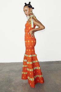 Never Fully Dressed SAHARA SHIRRED PIPER SKIRT - Jupe longue - orange