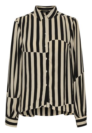 Skjorta - irregular stripes beige print