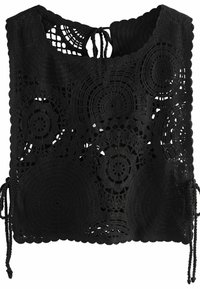 REGULAR FIT - CROPPED CROCHET TABBARD COVER-UP   - Viršus - black