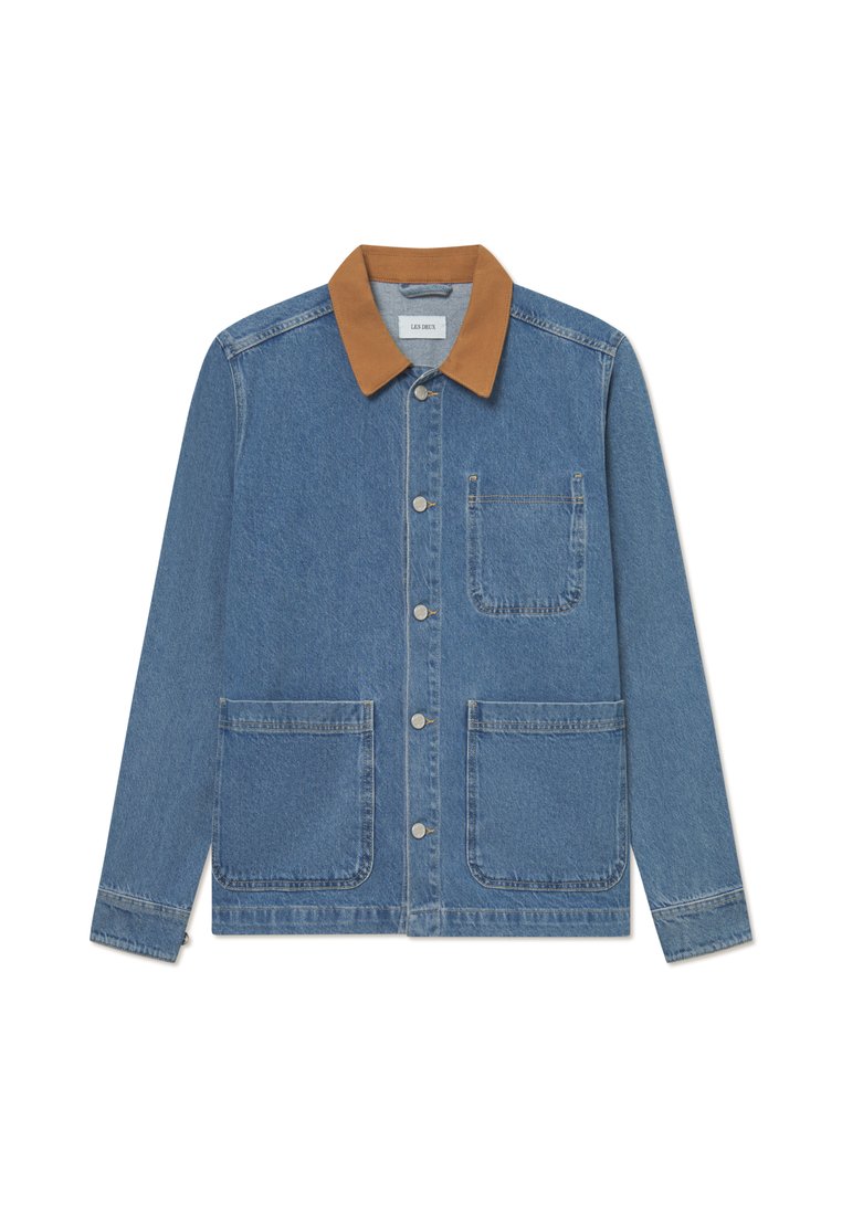 Les Deux Lichte jas blauw denim/bluedenim
