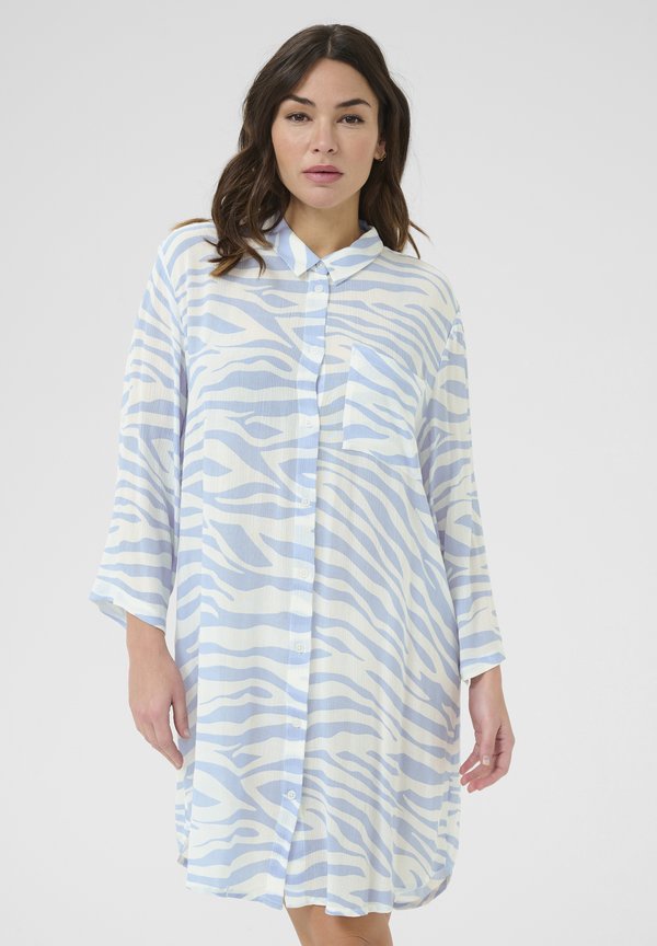 KAHILDUR - Blusenkleid - soft chambray chalk graphic