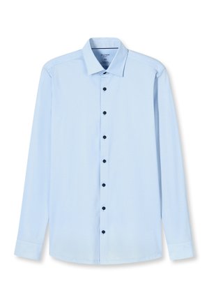 Light blue long-sleeve men's dress shirt with button-up front and classic collar, size 40, displayed on white background.