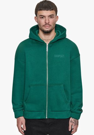 Dropsize SUPER HEAVY HOODIE  - Sweater met rits - green