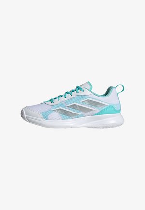 adidas Performance AVAFLASH - Sapatilhas para ténis em terra batida - cloud white silver metallic flash aqua