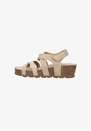 Notre-V, NOTRE-V DAMES SANDALEN MET HAK NV-1021. - Sandalen met sleehak - serraje piedra