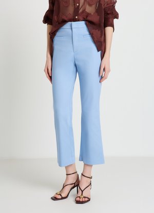 LUNGO TINTA UNITA - Pantalon classique - celeste