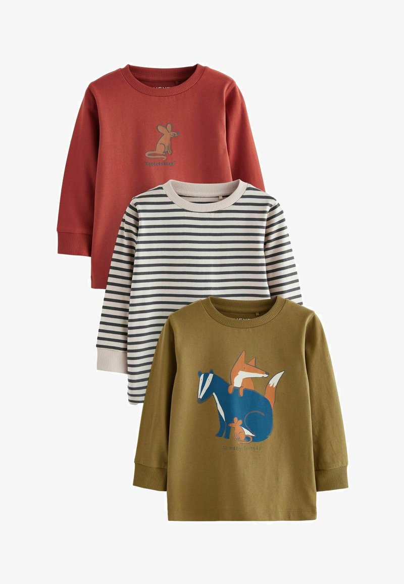 Next CHARACTER 3 PACK -REGULAR FIT - Langarmshirt - red green woodland