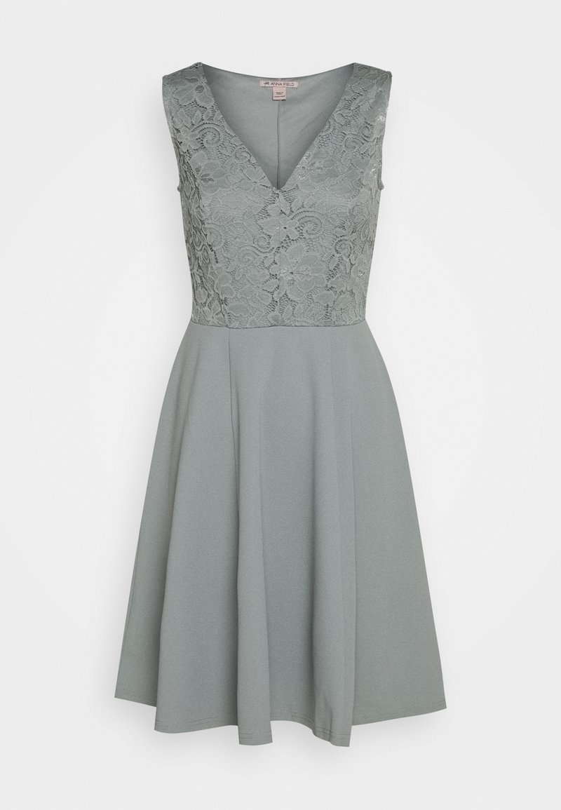 Anna Field Cocktailkleid Festliches Kleid Slate Grey Dunkelblau Meliert Zalando De