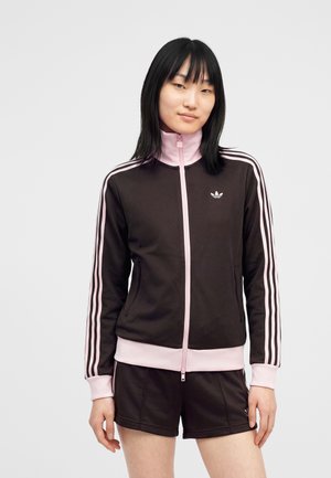 adidas Originals CLASSIC - Sweater met rits - aurora coffee/sandy pink