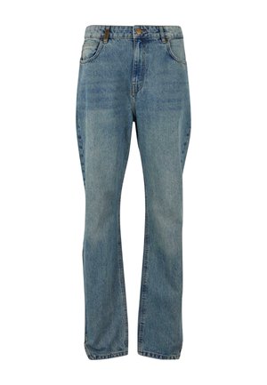 Lysblå denim jeans med lige ben, fem-lomme design, knap- og lynlåslukning samt klassiske syninger.