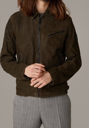 Nahkatakki - dark green