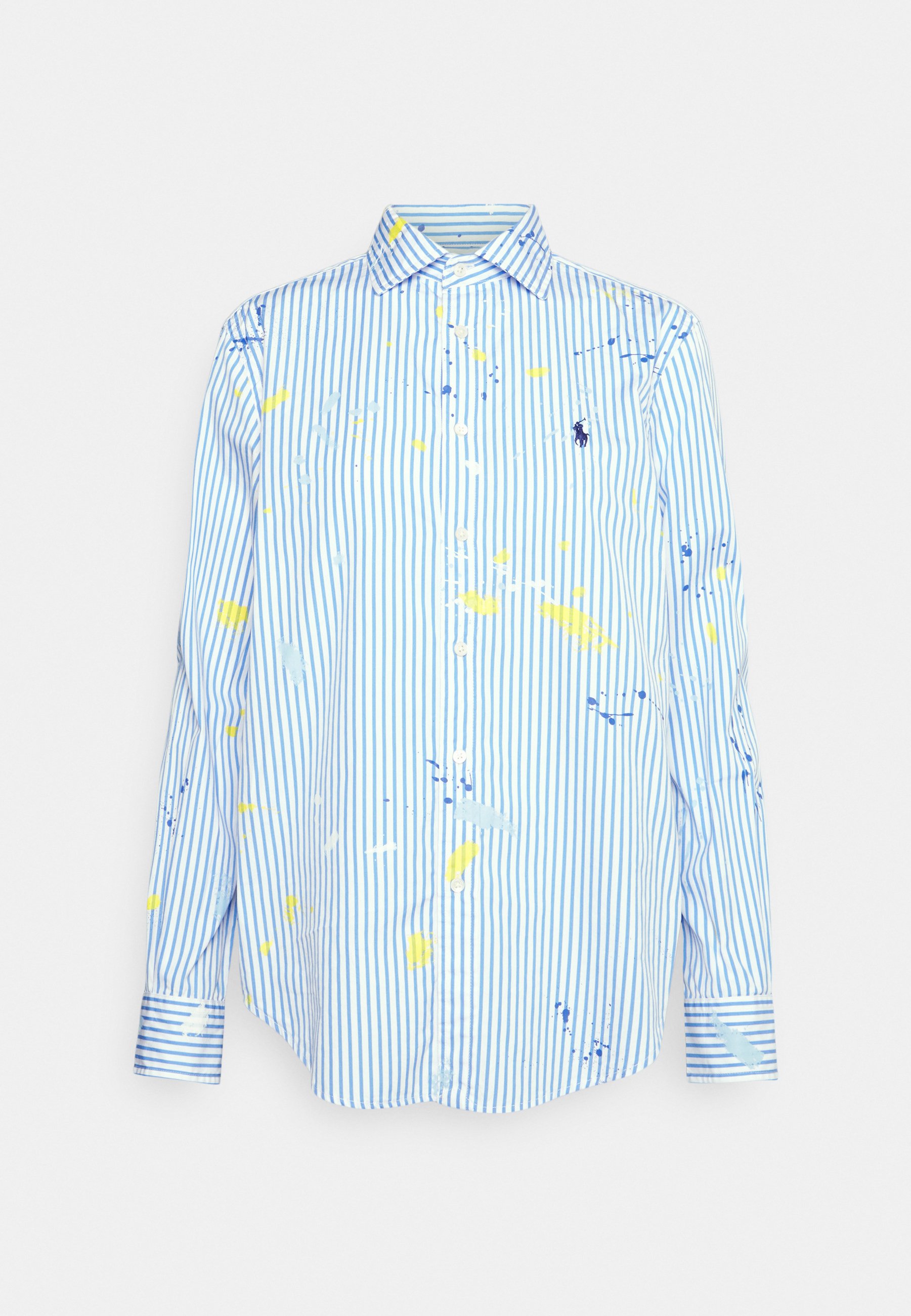 Polo Ralph Lauren PAINT-SPLATTER COTTON SHIRT - Button-down blouse - light  blue/white/light blue 