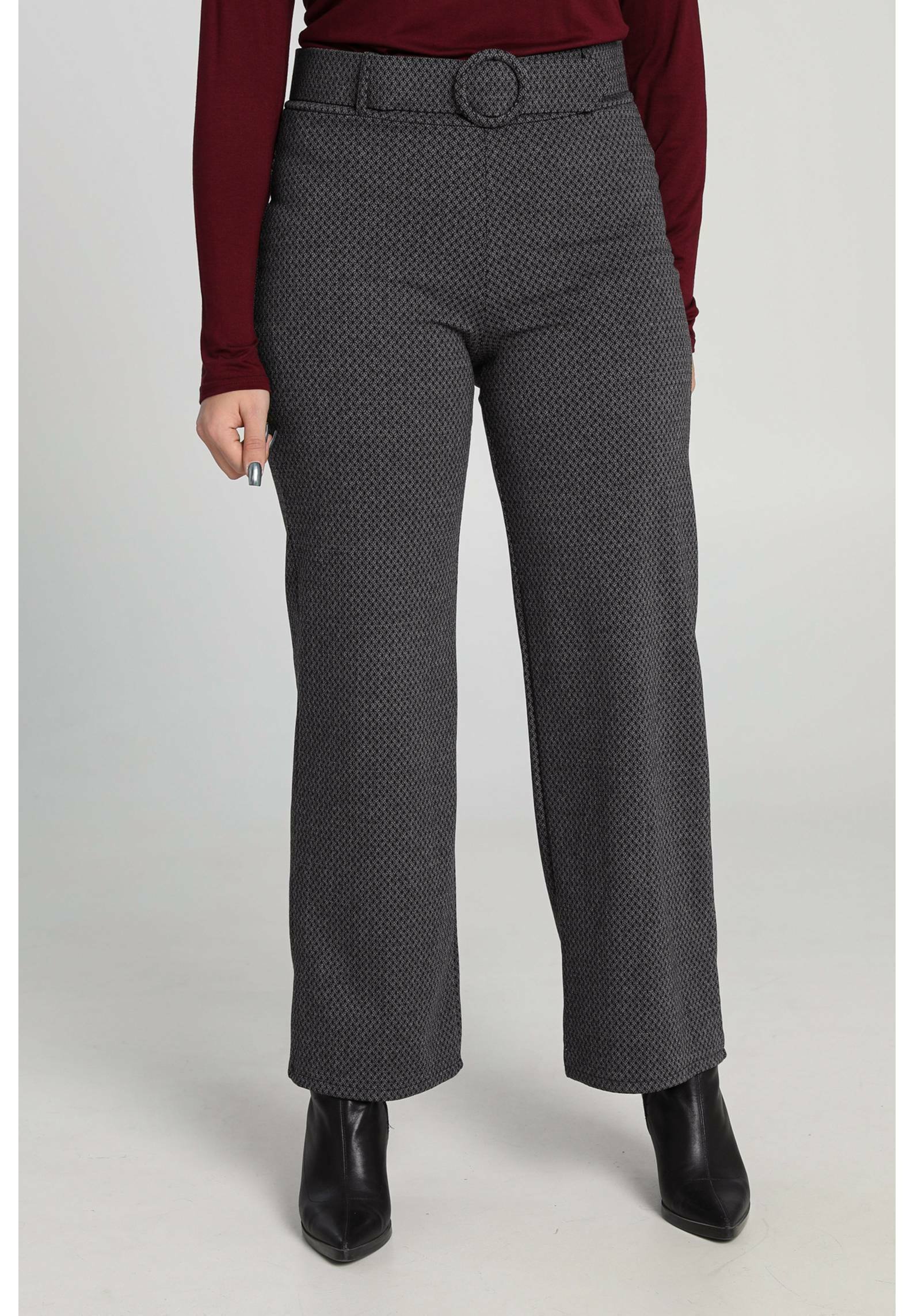 Pantalon Pantacourt TREND Femme Taille 42 - Coton Gris Avec Ceinture Assortie - Neuf Avec étiquettes