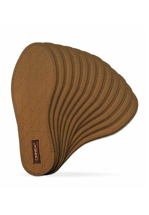 CINNEA quilted brown seat pad with an ergonomic wavy design, featuring a textured surface and subtle stitching detail.
