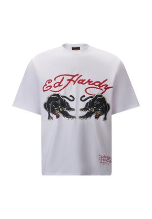 Ed Hardy DOUBLE PANTHER  - Print T-shirt - white