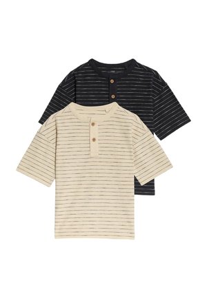 Marks & Spencer 2 PACK STRIPE - T-shirt print - black mix