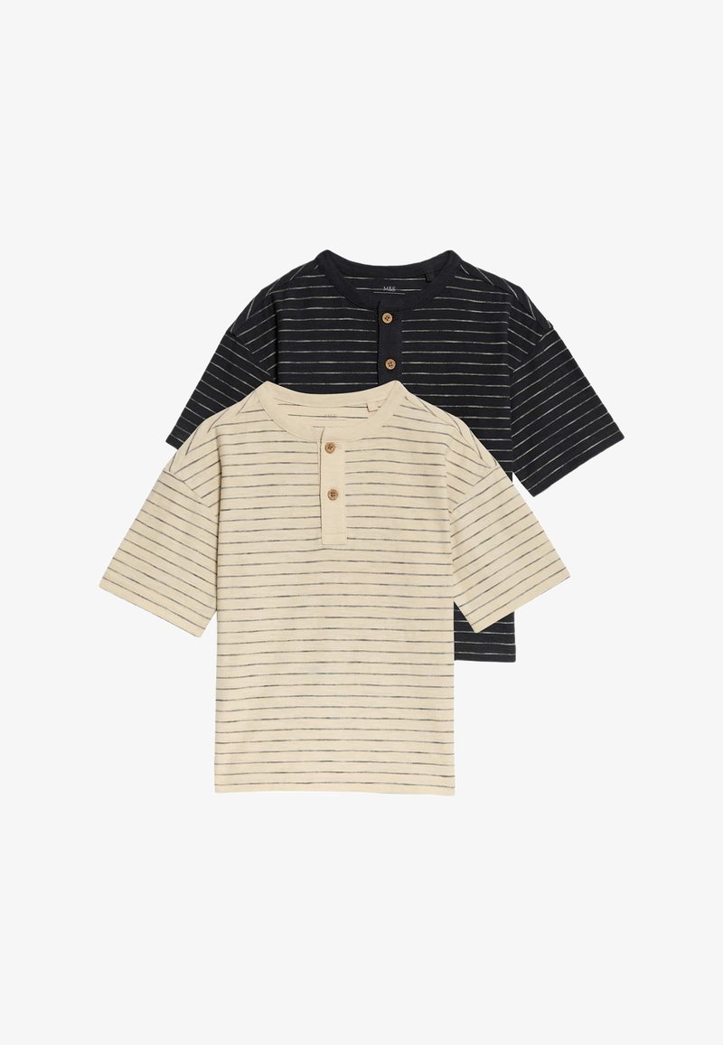 Marks & Spencer 2 PACK STRIPE - Camiseta estampada - black mix