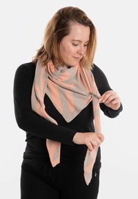 Knit Factory LEAF - Sjaal - pebble grey apricot