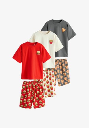 Next, REGULAR FIT - SHORTS PYJAMAS 3 PACK . - Pidžame - red black white fast food