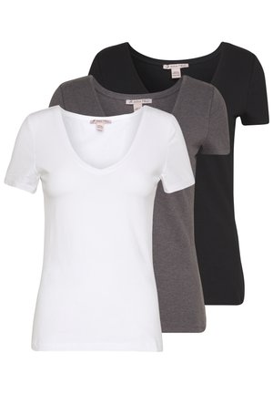 3 PACK - T-shirts - black, white