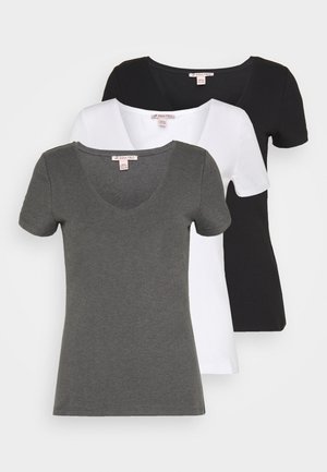 3 PACK - T-shirt basic - black, white