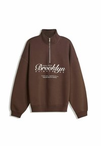 PRINTED QUARTER - Sweatshirt - mottled dark brown
