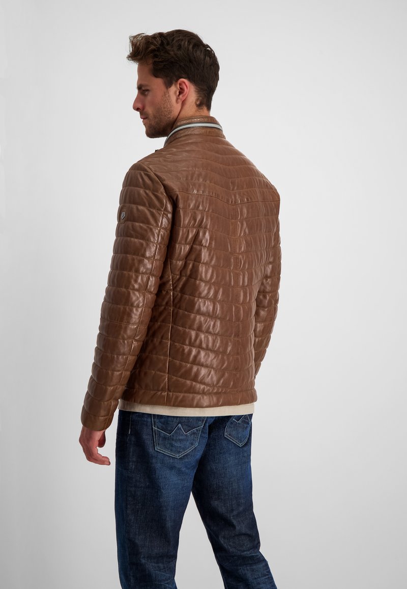Milestone MS-DAMIANO - Lederjacke - dunkel cognac/cognac - Zalando.de 