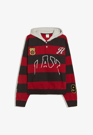 Bershka, STRIPED CONTRAST - HOODIE - Kapuzenpullover - red