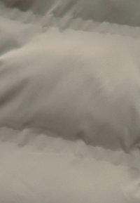 Šviesiai pilka siuvinėjimo medžiaga, turinti lygią tekstūrą, su horizontaliu siuvimu ir subtiliu blizgesiu, sukurianti švelnų, paminkštintą vaizdą.