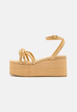 Loeffler Randall PLATORM BOW - Højhælede sandaletter / Højhælede sandaler - natural