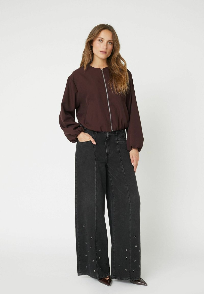 Co'couture LUNA BALLOON ZIP - Summer jacket - winered