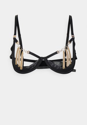 AURORA OPEN BRA - Bøyle-BH - black/gold