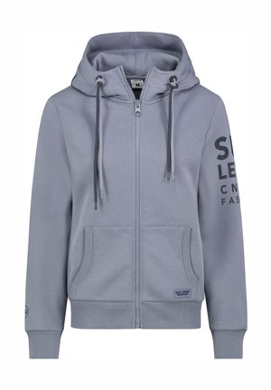 MIT REISSVERSCHLUSS UND LOGODETAIL - Zip-up sweatshirt - blau