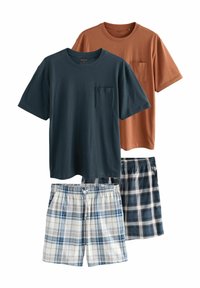 Next - SET 2 PACK - Pyjama set - navy blue red check Thumbnail Image 1