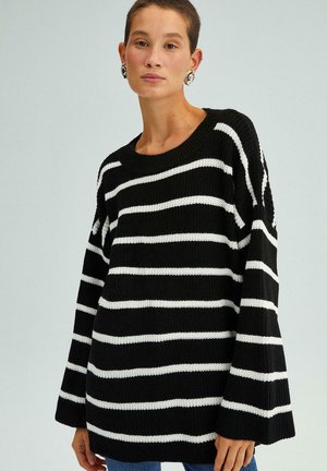 STRIPED - Jumper - black