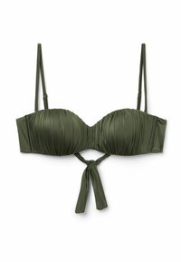 SHINY SATIN - Bikiniöverdel - weiß e shiny satin dark green