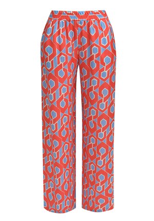 MILANO ITALY, MILANO ITALY GEMUSTERTE SCHLUPFHOSE WIDE LEG - Stoffhose - red