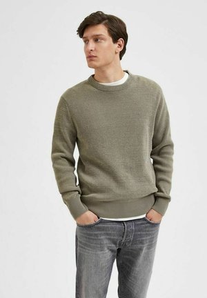 Selected Homme LANGARM - Strickpullover - vetiver