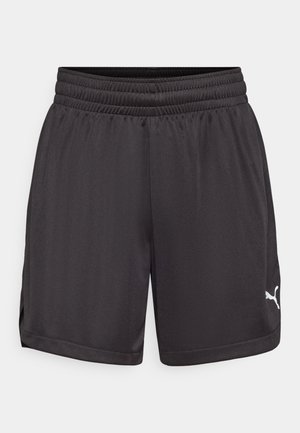 Sorte atletiske shorts lavet af letvægtsstof, med elastik i taljen og sideindsnit for øget bevægelighed. Hvidt logo på den nederste side.