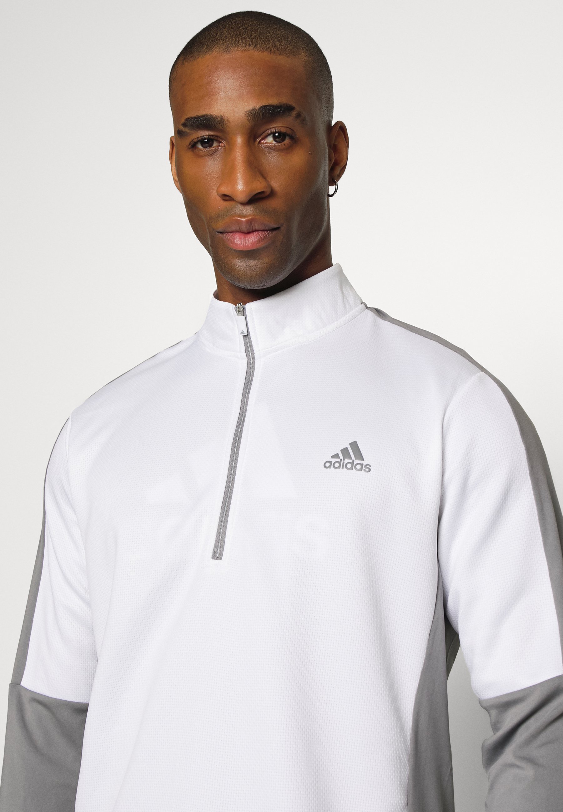 adidas Golf MENS COLOR BLOCK QUARTER ZIP - Sudadera - white/grey  three/blanco - Zalando.es