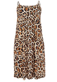 YOEK WITH LEOPARD PRINT - Freizeitkleid - light brown