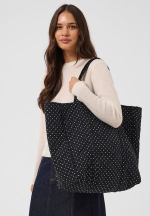 Kaffe, KASILLE QUILTED BAG - Cabas - black with white dots