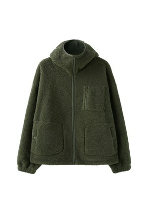 Stradivarius, FAUX SHEARLING COAT WITH TOGGLES - Veste d'hiver - khaki