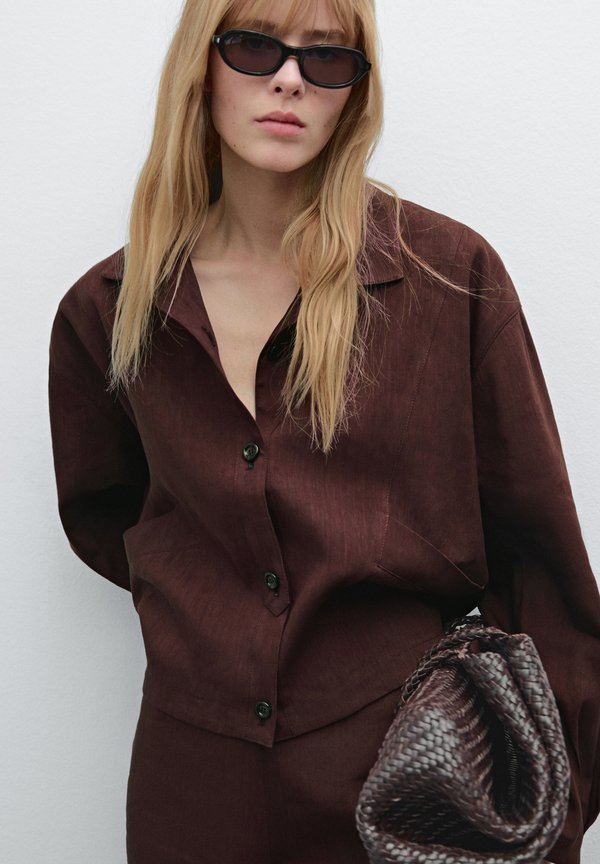 FLOWING - Leather jacket - bordeaux