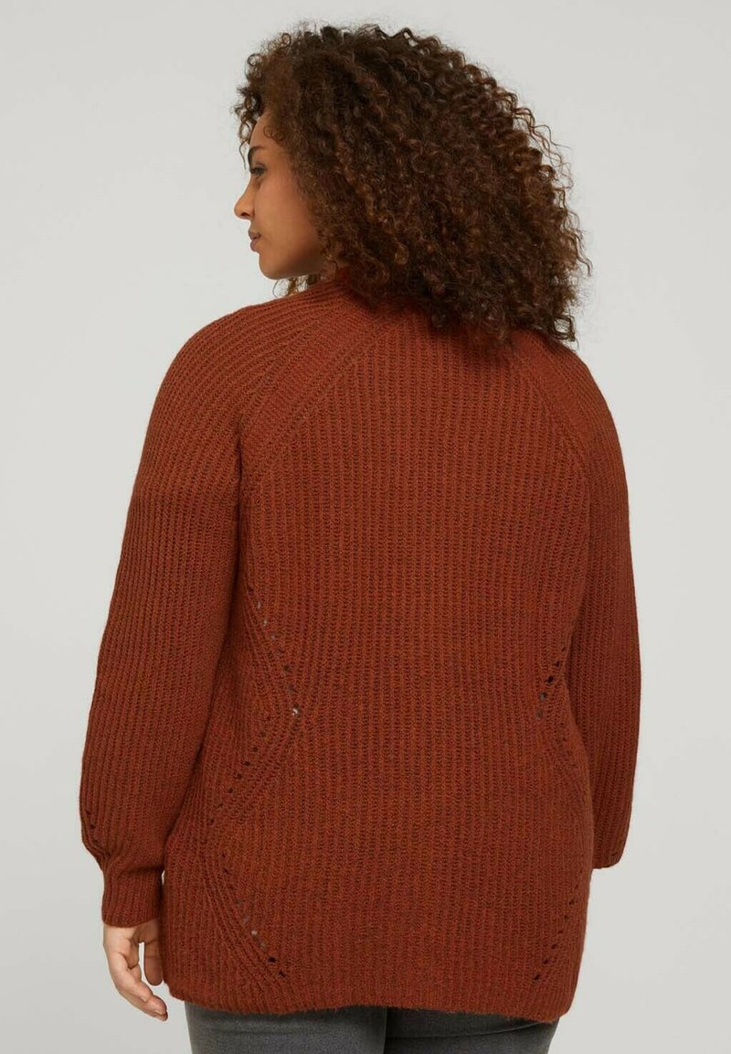 Damen Strickjacken | MY TRUE ME TOM TAILOR CARDIGAN BUTTONED AJOUR STITCH Strickjacke rust brown melange/dunkelrot - LW54596 Damen Strickjacken | MY TRUE ME TOM TAILOR CARDIGAN BUTTONED AJOUR STITCH Strickjacke rust brown melange/dunkelrot - LW54596