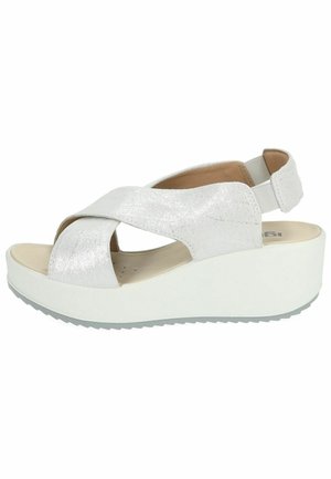 Sandalen met plateauzool - argento