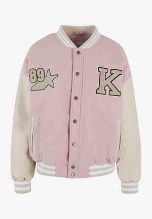Karl Kani RETRO PATCH STAR OS COLLEGE - Bomber stiliaus striukė - rose lightsand