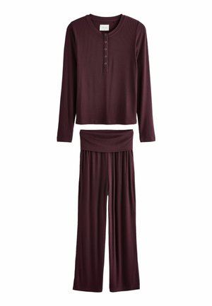 TALL FIT LONG SLEEVE SET - Pizsama szett - burgundy red